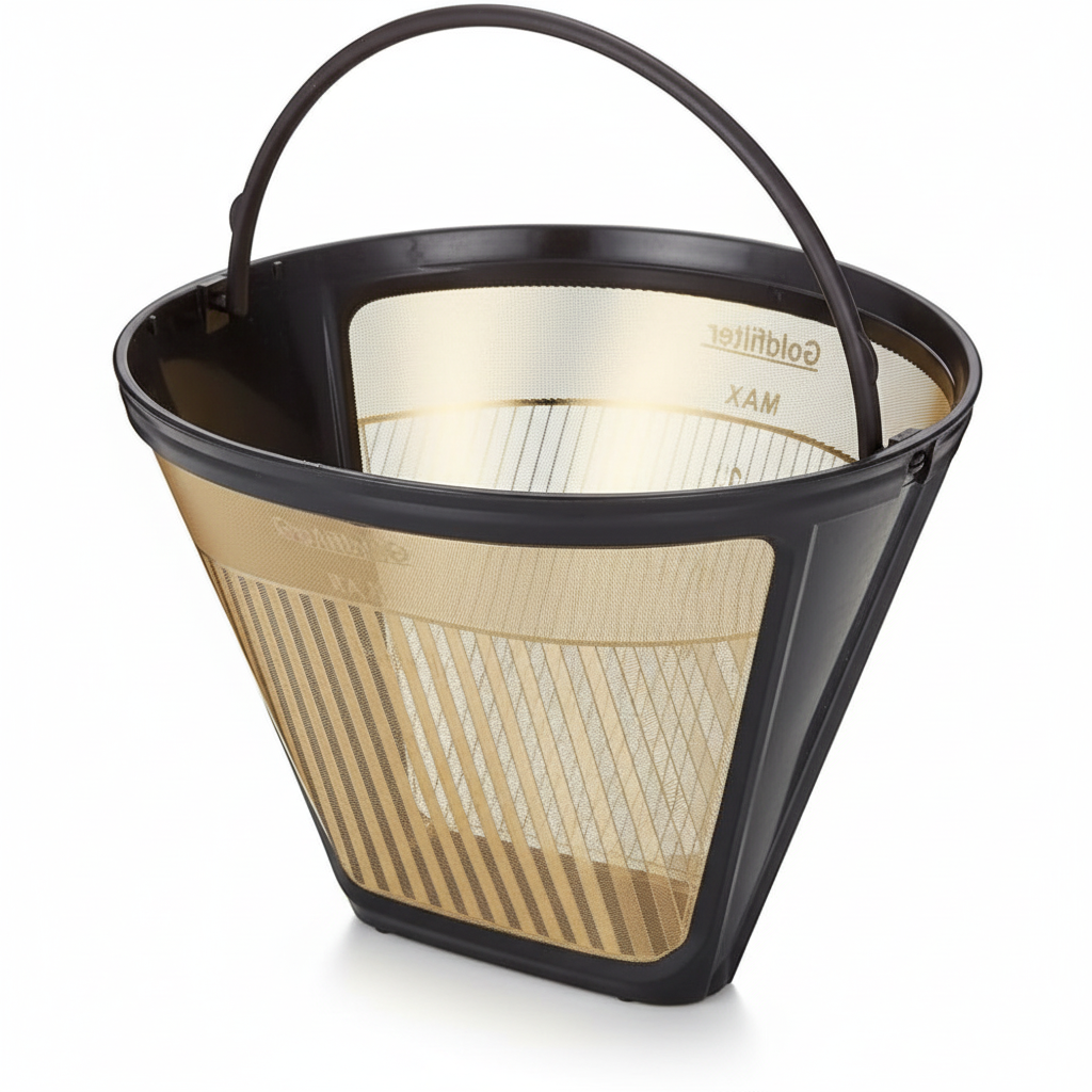whb-superb SeleXions Kaffeefilter 1x4 mit goldener Titan-Antihaftbeschichtung und schwarzem Kunststoffrahmen