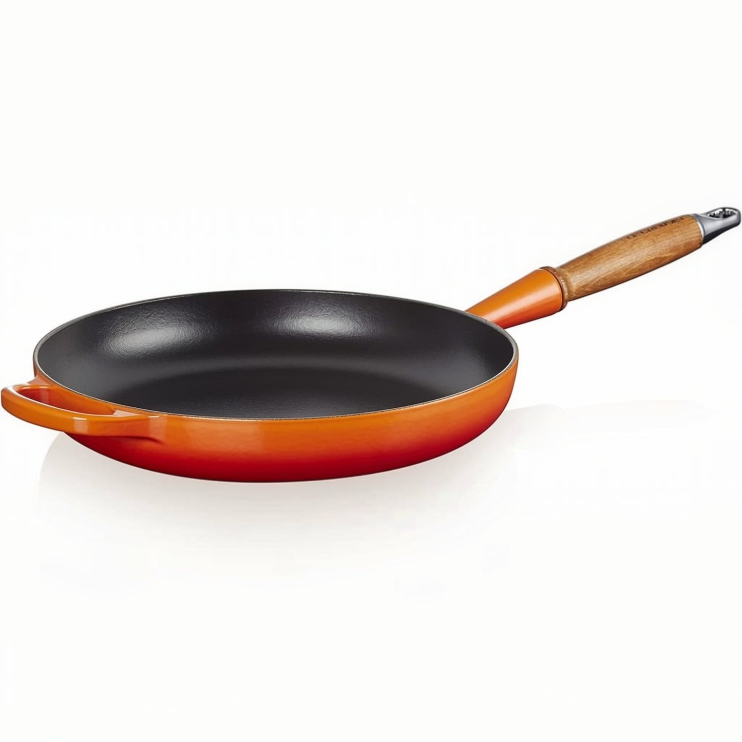 whb-superb Bratpfanne aus Gusseisen, 28 cm, Ofenrot, mit Holzgriff, für Induktion