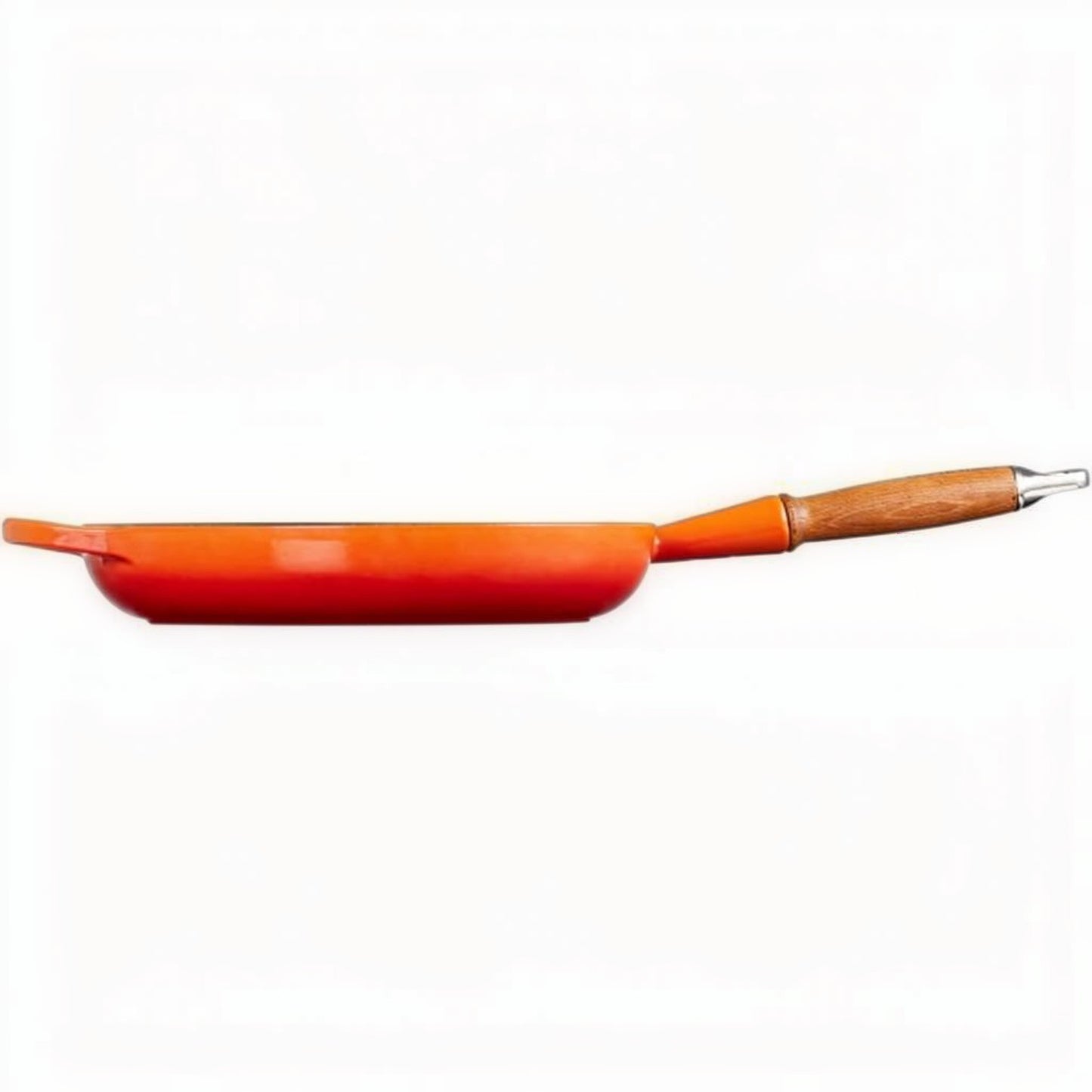 whb-superb Gusseisen Bratpfanne 28 cm in Ofenrot mit Holzgriff, für Induktion geeignet