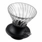 whb-superb HARIO Immersion Dripper Switch 02 aus Glas mit schwarzem Sockel und praktischem Schalter für Kaffee