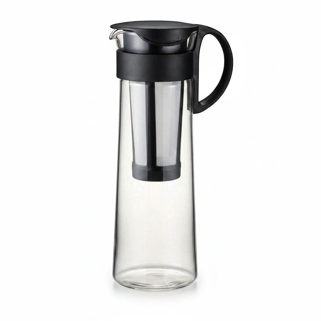 whb-superb Hario Mizudashi Cold Brew Kaffeekanne aus Glas mit schwarzem Filter und Griff für 600 ml Kaffee
