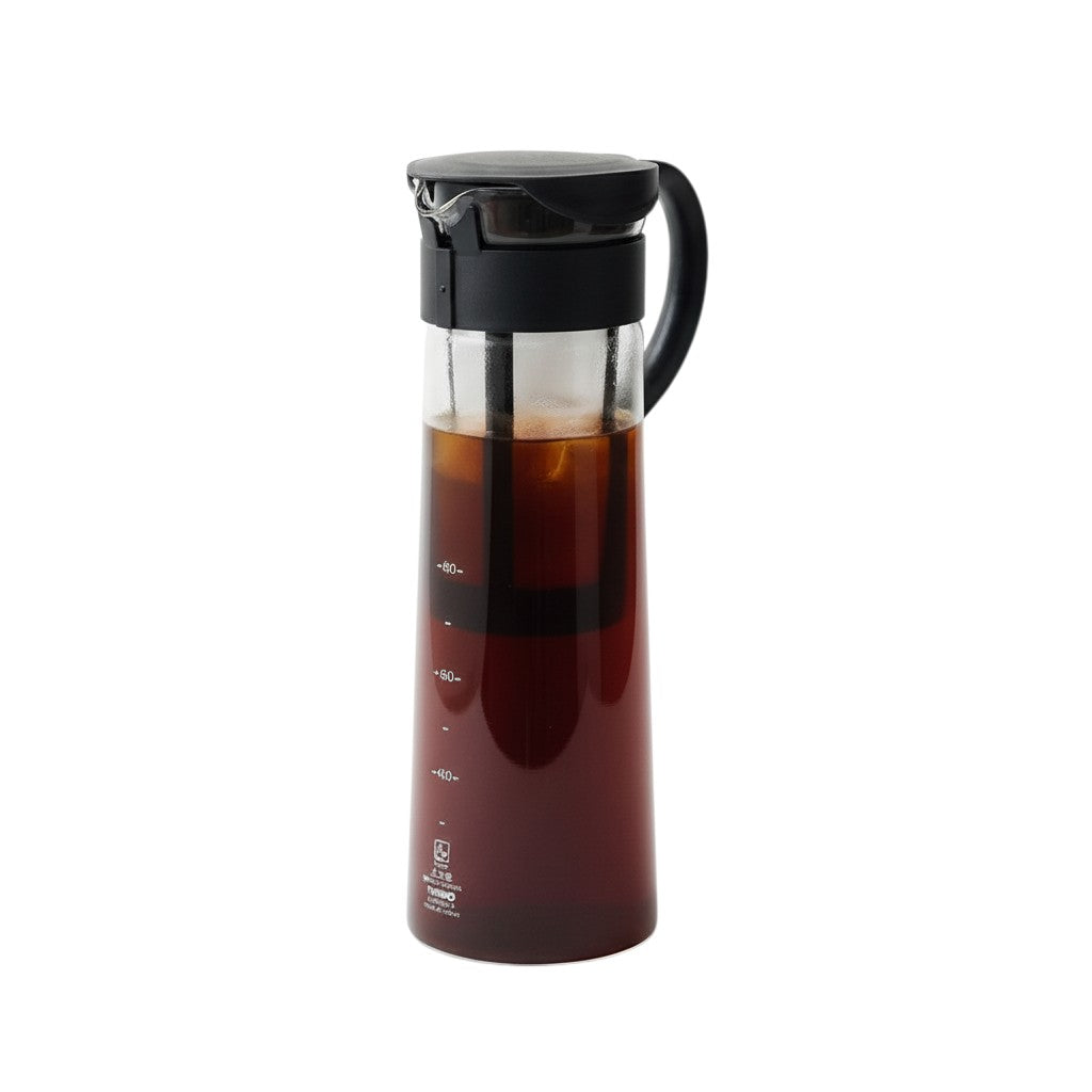 whb-superb Hario Mizudashi Cold Brew Kaffeekanne aus Glas mit schwarzem Deckel und Filter für 600 ml Kaffee