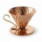 whb-superb HARIO V60 Kaffeefilter aus glänzendem Kupfer mit spiralförmigen Rillen für 1 bis 4 Tassen