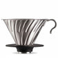 whb-superb Hario V60 Metal Dripper 02 Kaffeefilterhalter aus Edelstahl mit schwarzer Silikonbasis für Handaufguss
