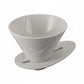 whb-superb Hario V60 Mugen Kaffeetropfer Größe 02 aus weißer Keramik mit Rautenmuster und Kunststoffsockel