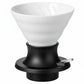 whb-superb HARIO V60 Switch Kaffeebereiter aus weißer Arita-Yaki Keramik mit schwarzem Sockel für Pour-Over Kaffee