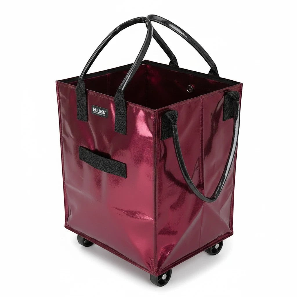 Roter Hulken Einkaufstrolley von whb-superb mit Rollen, 30 kg Traglast und robusten schwarzen Tragegriffen
