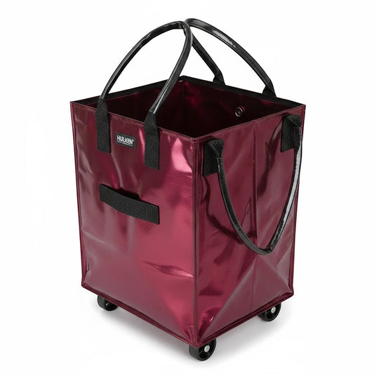 Roter Hulken Einkaufstrolley von whb-superb mit Rollen, 30 kg Traglast und robusten schwarzen Tragegriffen