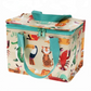 whb-superb isolierte Lunchbox mit buntem Tierdruck, türkisen Griffen und Reißverschluss für Kinder