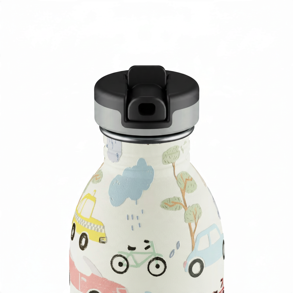 whb-superb 24Bottles Kinder-Trinkflasche aus Edelstahl mit Adventure Friends Stone Motiv und praktischem Strohhalm