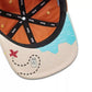 whb-superb koaa Snapback Kinderkappe in Braun und Beige mit Schatzkarten-Print auf dem Schirm