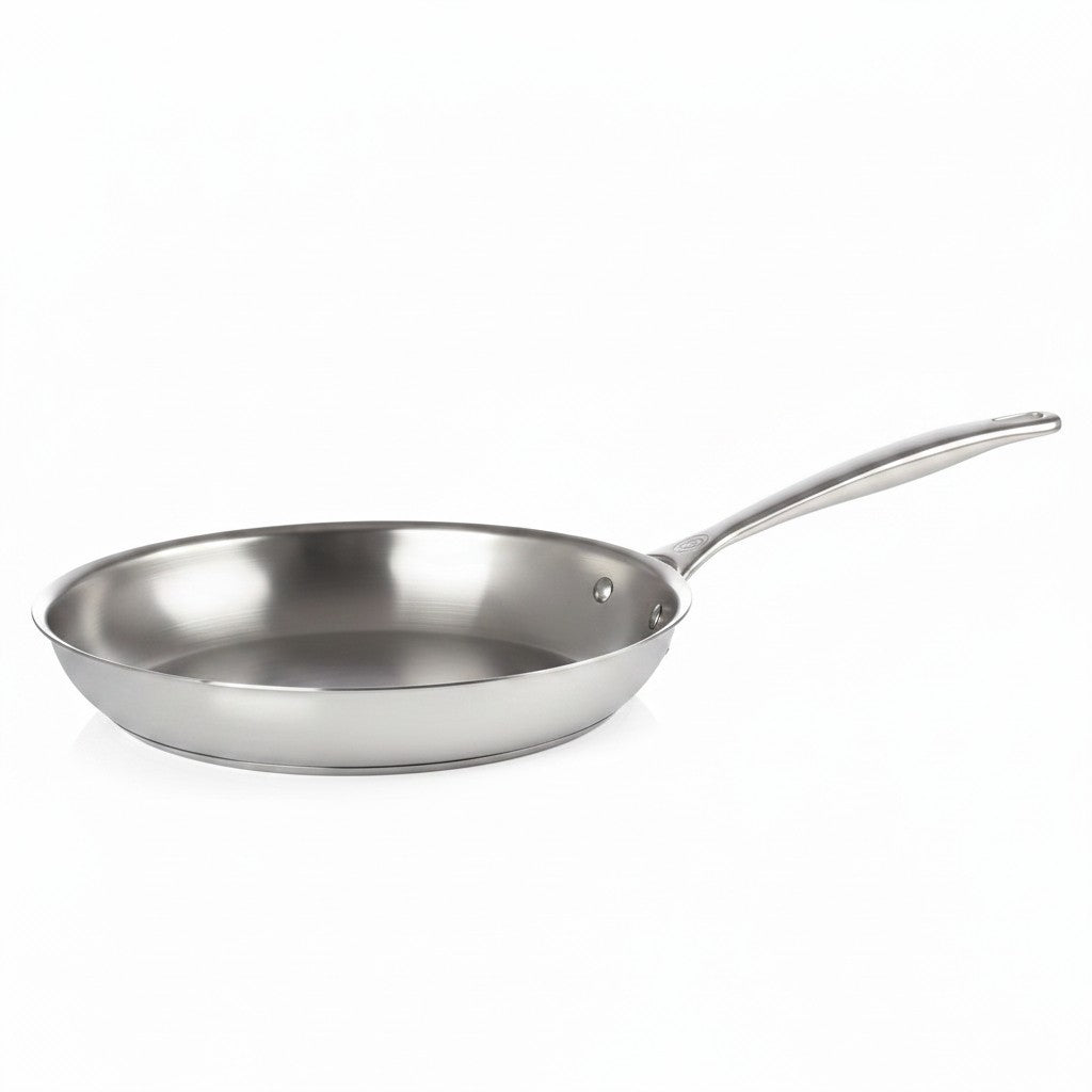 whb-superb LE CREUSET 3-ply PLUS Edelstahlpfanne 30 cm, unbeschichtet und hochglanzpoliert für alle Herdarten