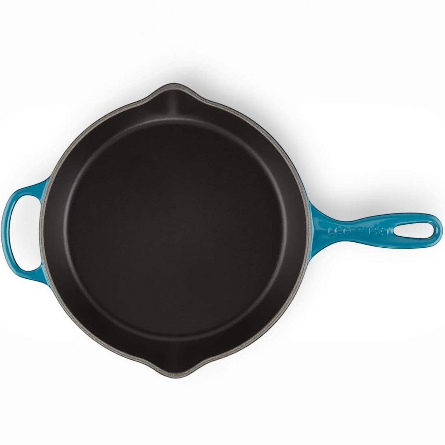 whb-superb Le Creuset Gusseisen Bratpfanne 26 cm in Deep Teal mit Antihaftbeschichtung für Induktion