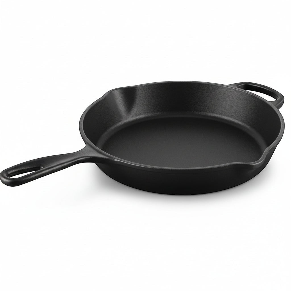 whb-superb Le Creuset Gusseisen Bratpfanne 26 cm in Schwarz matt für Induktion mit praktischem Hilfsgriff