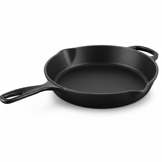 whb-superb Le Creuset Gusseisen Bratpfanne 26 cm in Schwarz matt für Induktion mit praktischem Hilfsgriff
