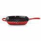 whb-superb Le Creuset Signature Gusseisen-Grillpfanne in Kirschrot mit 26 cm und Grillrippen für Induktion