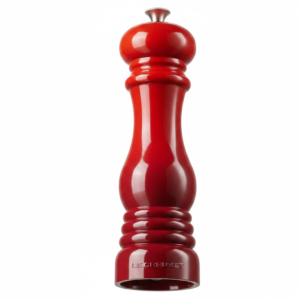 whb-superb Le Creuset Pfeffermühle in glänzendem Kirschrot aus robustem Kunststoff mit Keramikmahlwerk
