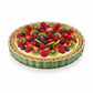 whb-superb Le Creuset Tarteform aus Steinzeug in Bamboo mit frischem Obstkuchen befüllt