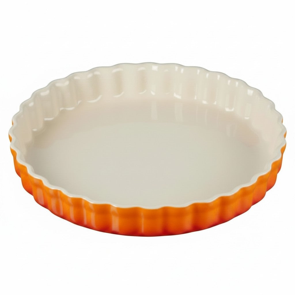 whb-superb Le Creuset Tarteform aus ofenrotem Steinzeug mit gewelltem Rand für Quiches und Tartes