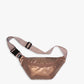 whb-superb LOQI Bauchtasche in glänzendem Roségold aus wasserabweisendem Polyester mit verstellbarem Gurt