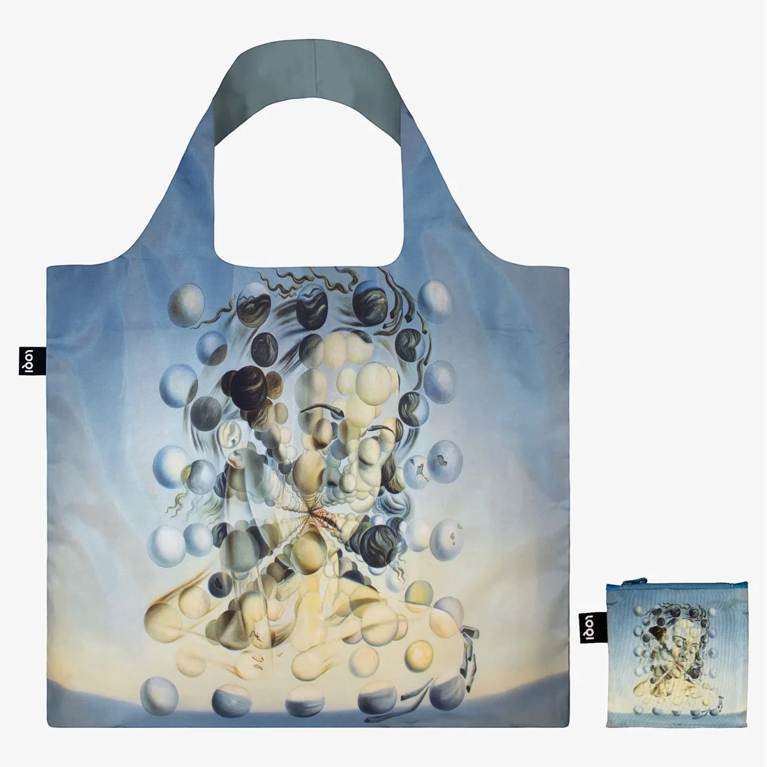 whb-superb LOQI Tragetasche aus recyceltem Polyester mit Salvador Dali Galatea of the Spheres Motiv und Etui