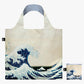 whb-superb LOQI Einkaufstasche aus recyceltem Taft mit blauem Fuji from Gotenyama Wellen-Motiv und passendem Zip-Etui
