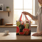 whb-superb LOQI Einkaufstasche mit Frida Kahlo Wassermelonen-Motiv aus recyceltem Material, faltbar und stabil.