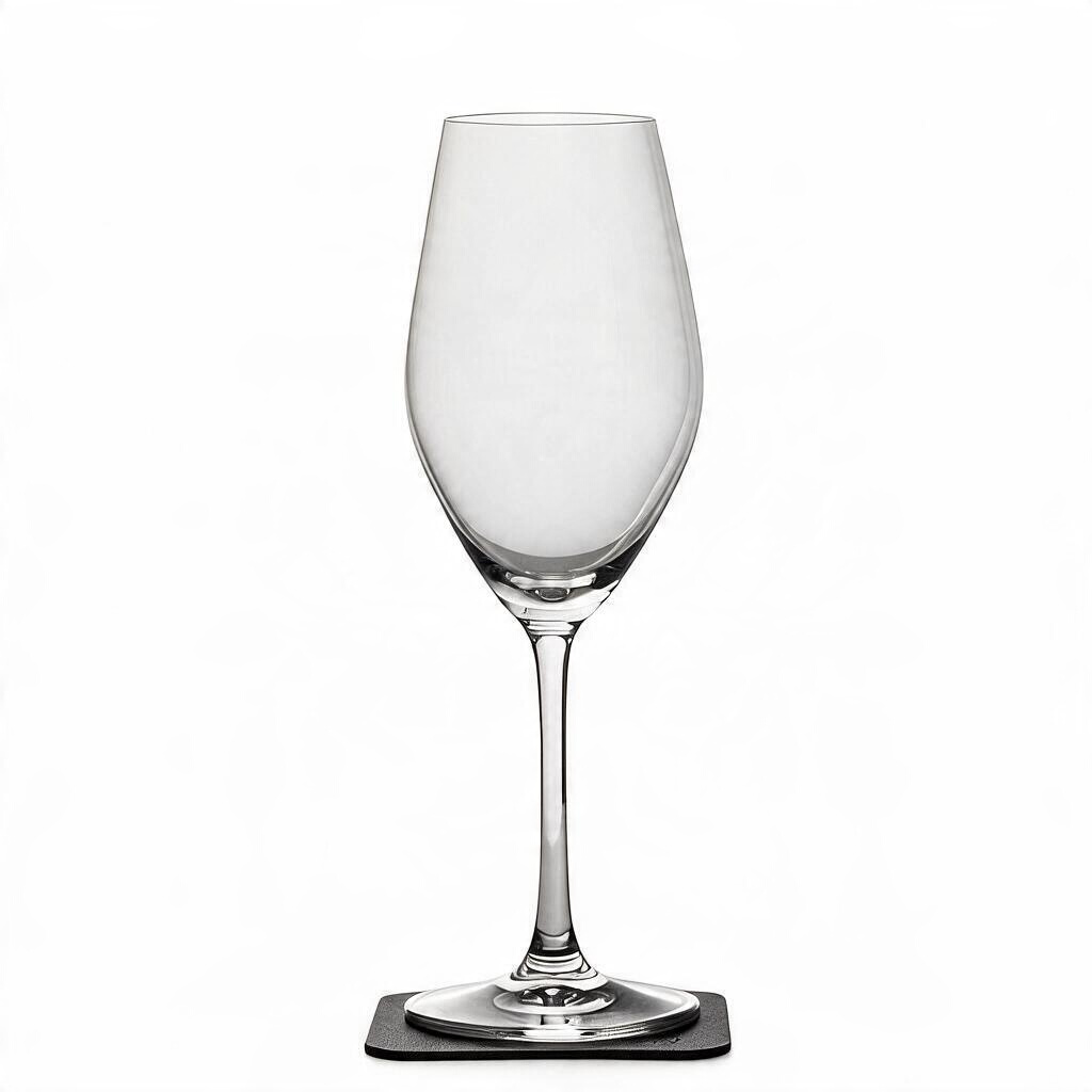 whb-superb silwy Magnet-Champagnerglas aus Kristall mit schwarzem Nano-Gel-Untersetzer für sicheren Halt