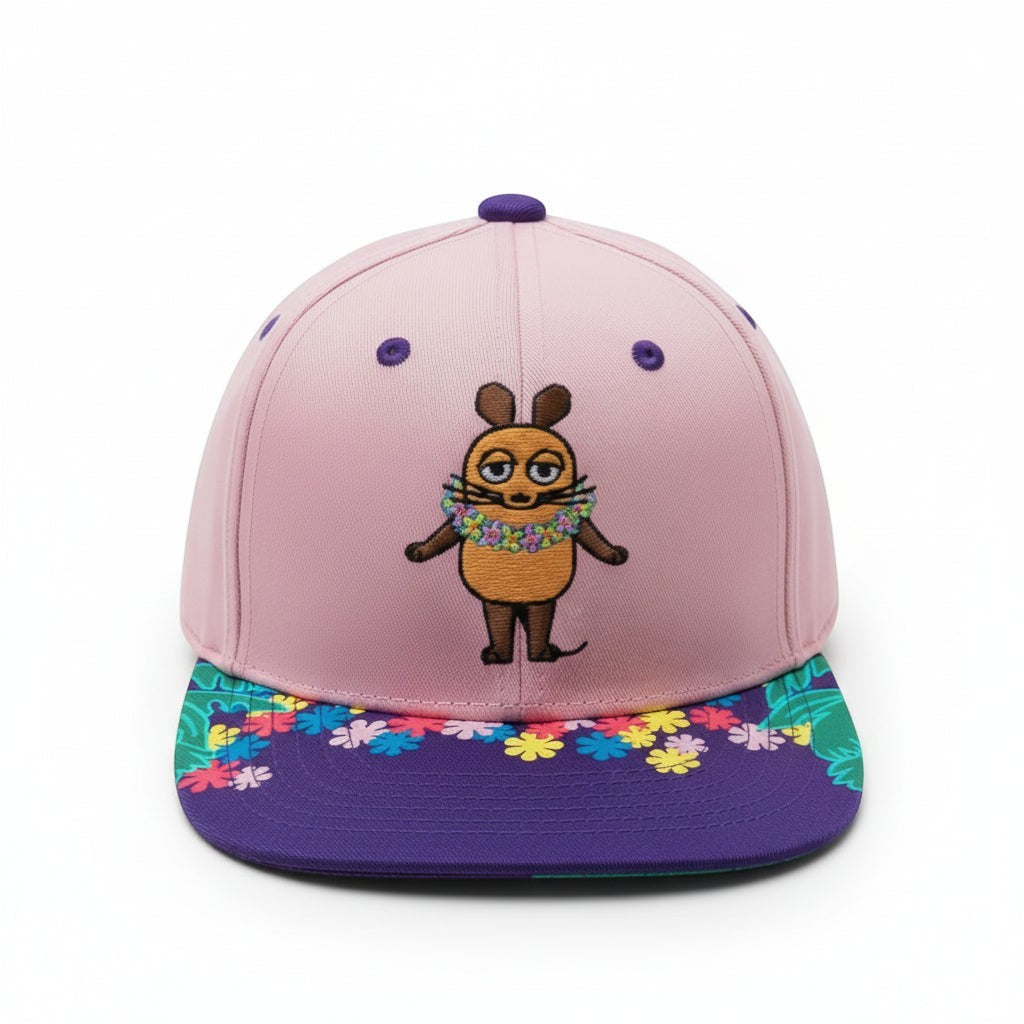 whb-superb koaa Sendung mit der Maus Basecap in Rosa mit Aloha-Stickerei und verstellbarem Snapback-Verschluss