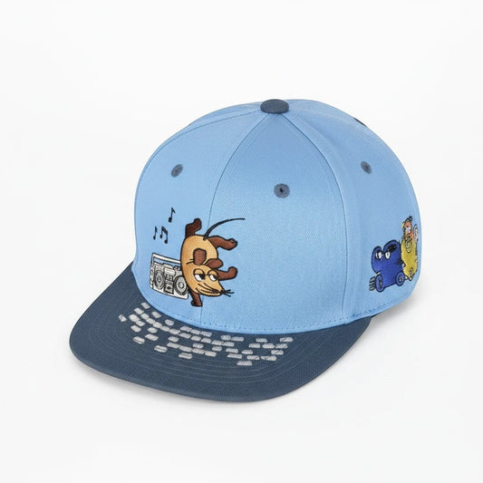 whb-superb koaa Maus Elefant Ente Snapback in Blau und Grau mit Stickerei für Kinder
