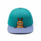 whb-superb Kleinkinder Snapback in Türkis mit Maus Stickerei und flachem lilafarbenem Schirm aus Baumwolle