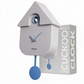 whb-superb FISURA Kuckucksuhr in Grau und Blau mit modernem Design aus ABS-Kunststoff und Pendel