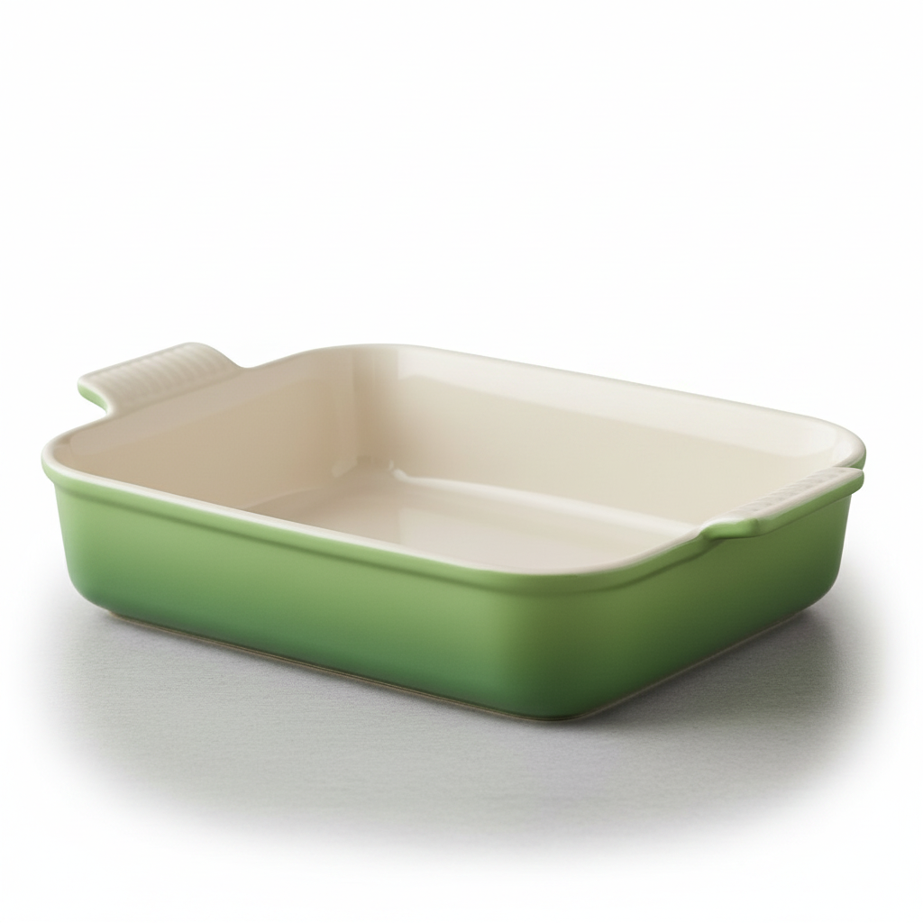 whb-superb Le Creuset rechteckige Auflaufform aus Steinzeug in der Farbe Karibik mit 32 cm Länge