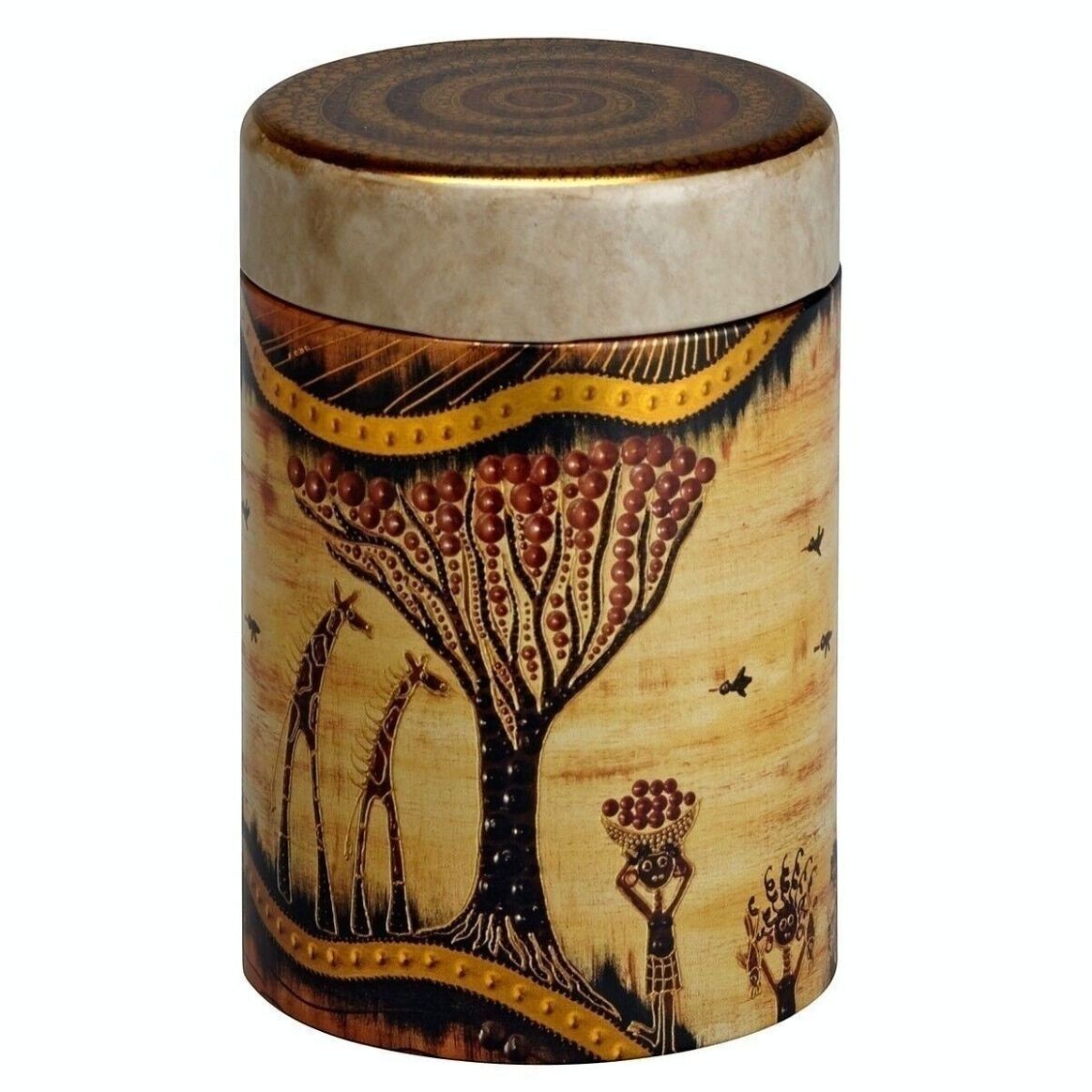 whb-superb runde Metalldose mit afrikanischem Motiv, Giraffen und Baum, 125g Fassungsvermögen