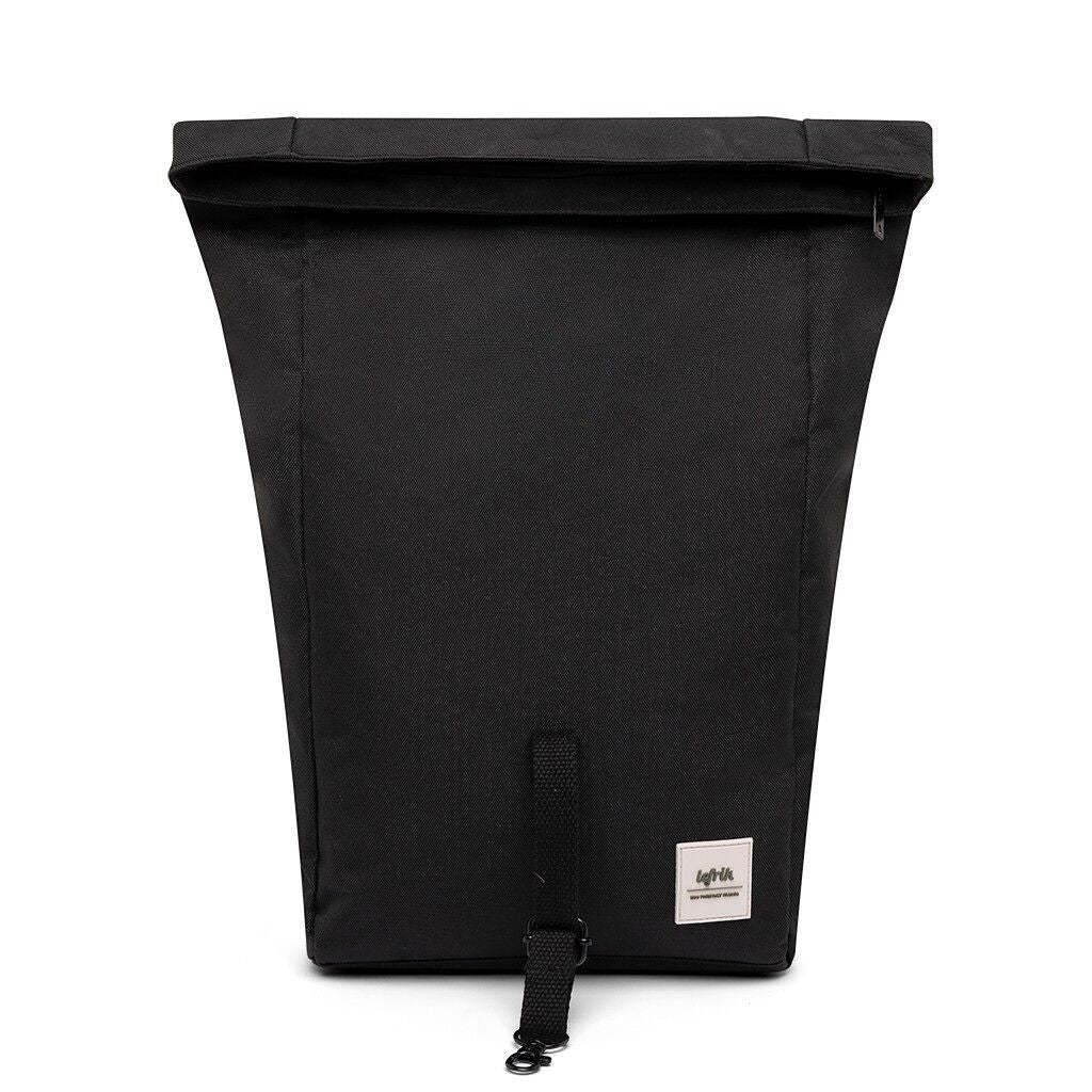 Schwarzer Lefrik Rolle Mini Rolltop-Rucksack von whb-superb mit kompaktem Design und sicherem Magnetverschluss