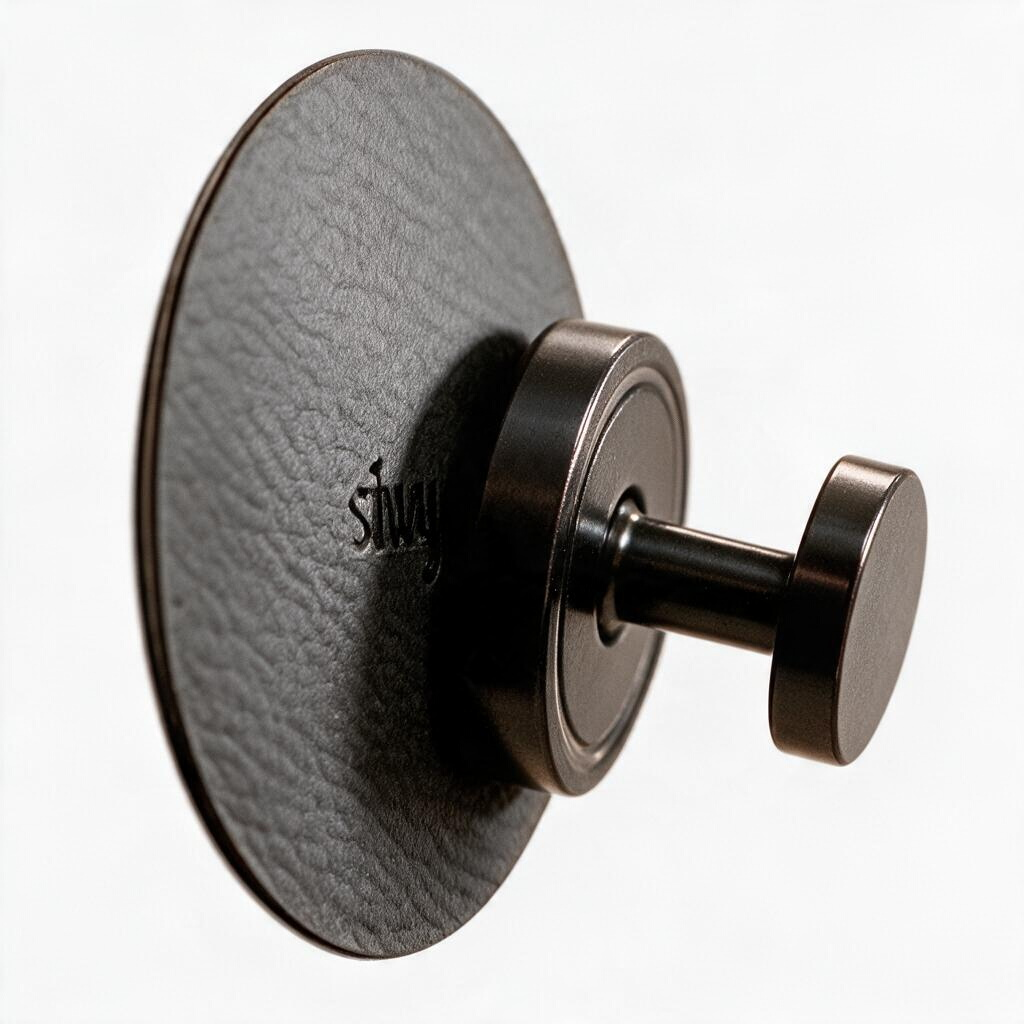 whb-superb silwy Magnet-Haken SPOT in Schwarz mit 3M Metall-Pad zur flexiblen Befestigung ohne Bohren