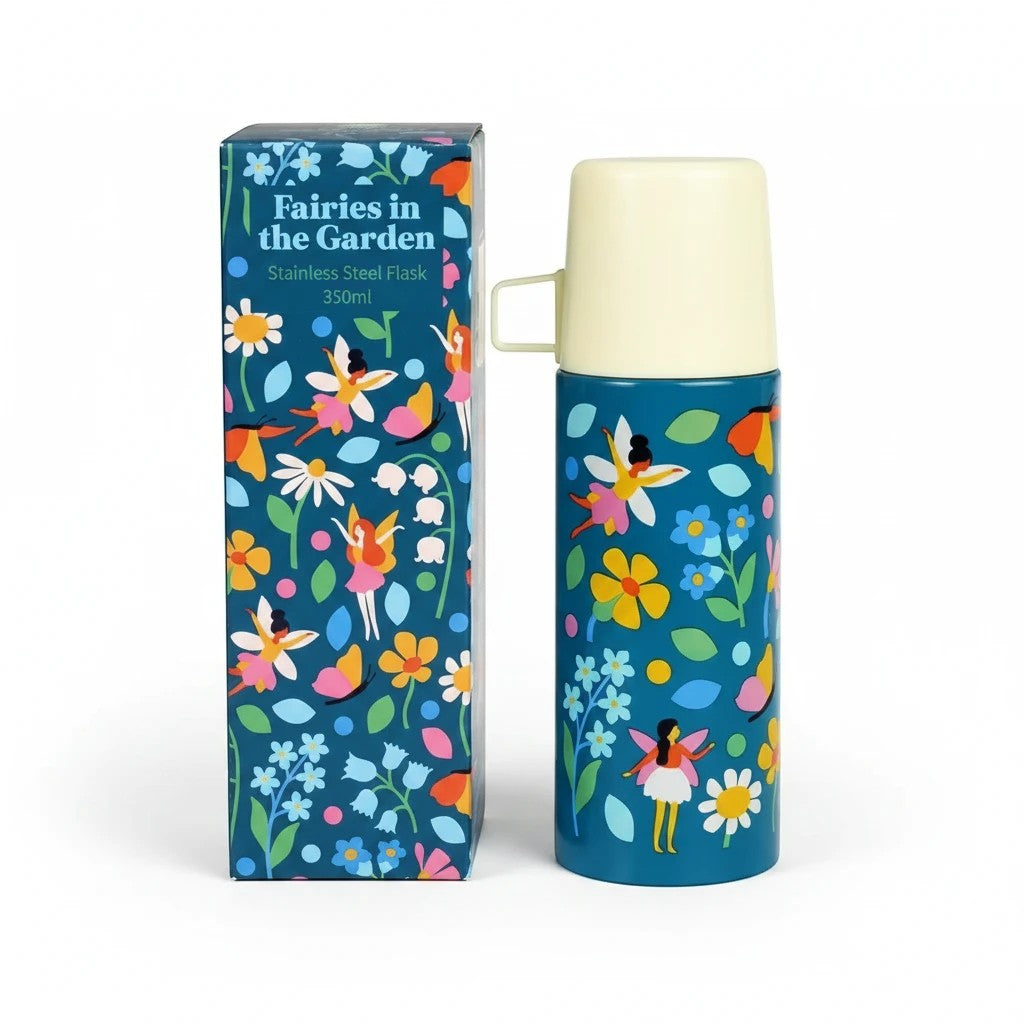 Rex London Feen im Garten Thermosflasche 350ml aus Edelstahl mit Becher von whb-superb mit buntem Blumen-Design