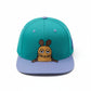whb-superb türkise Kinder Basecap aus Baumwolle mit aufgestickter Maus-Figur und flachem Schirm