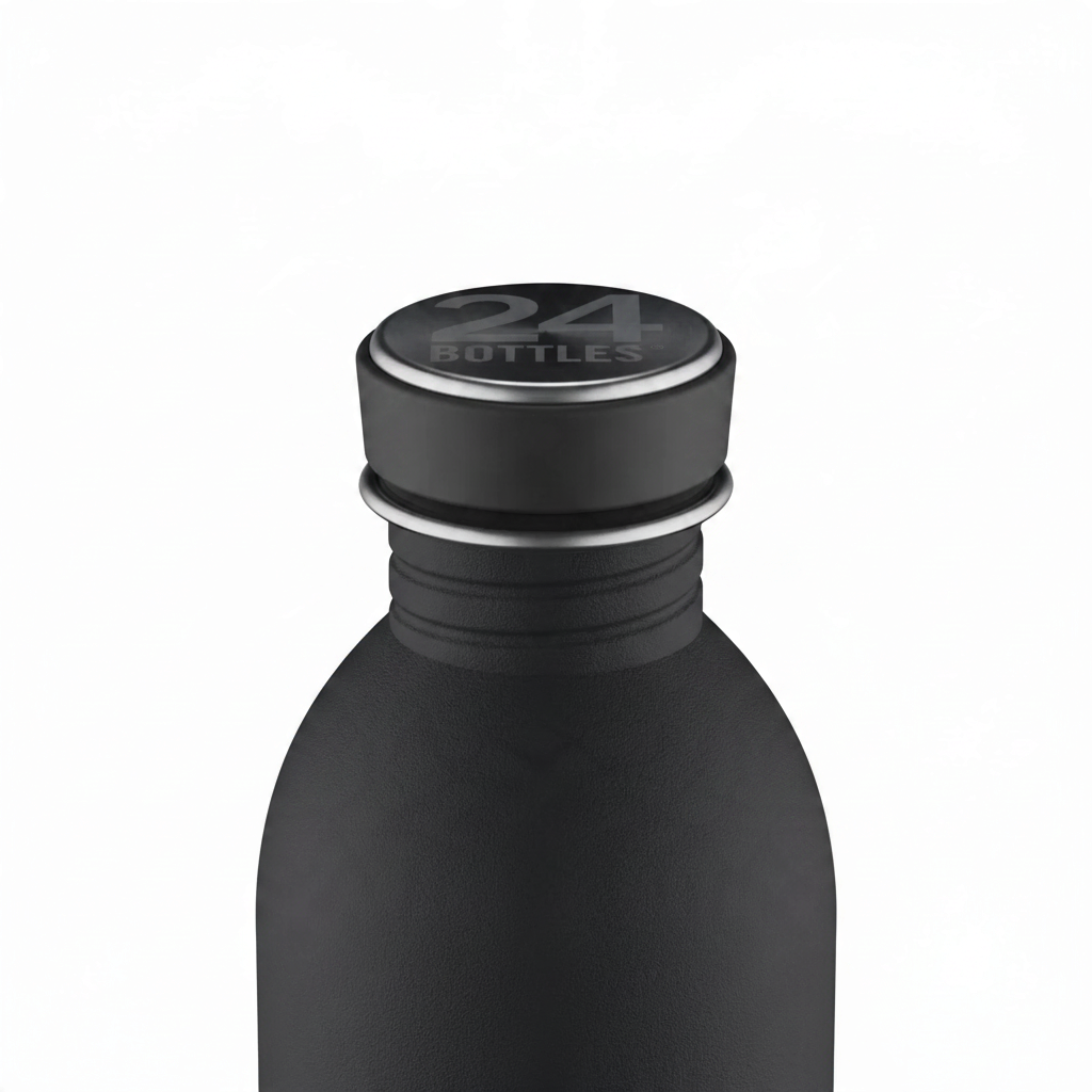 whb-superb 24BOTTLES Urban Trinkflasche in Tuxedo Black aus Edelstahl mit auslaufsicherem Deckel