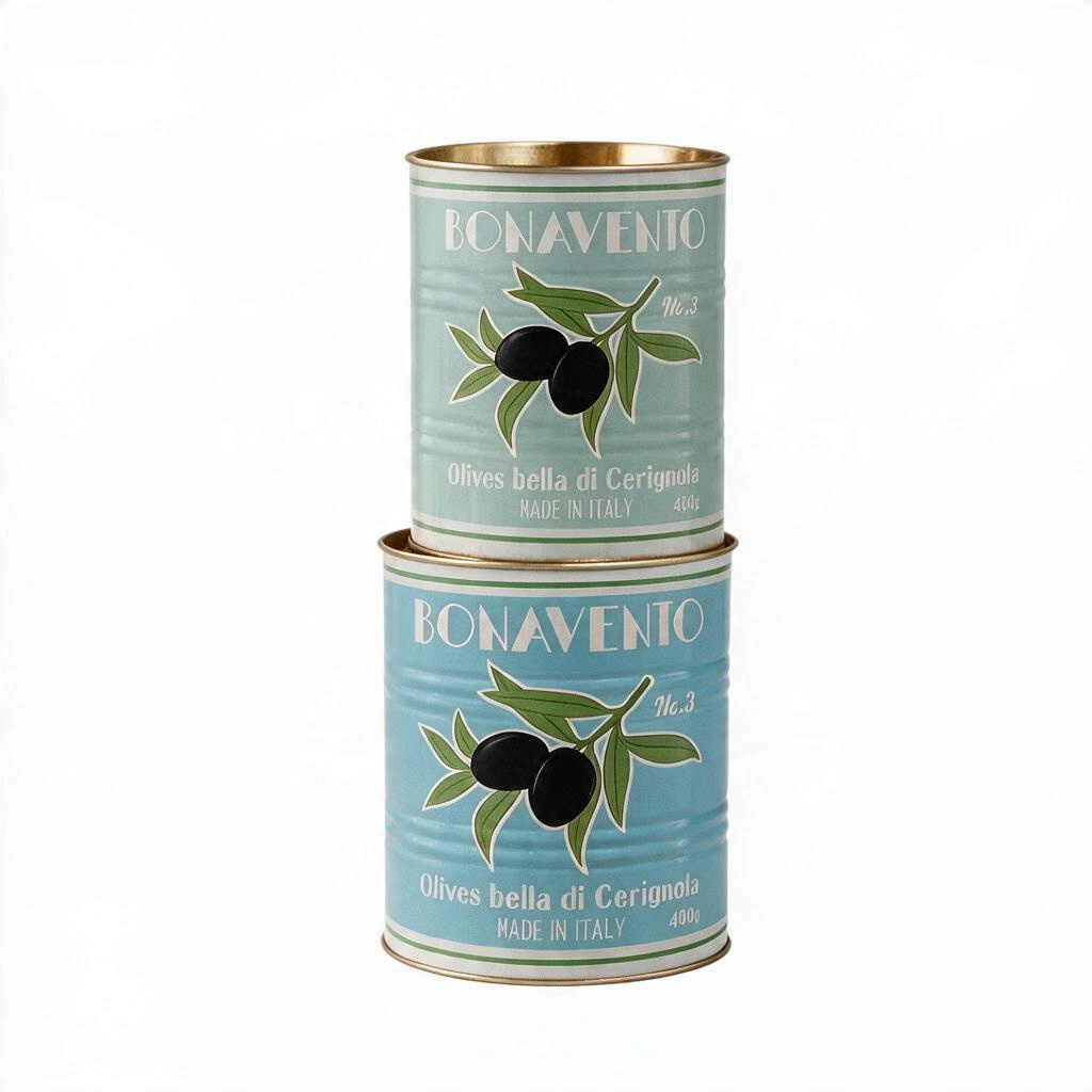 whb-superb Rex London Vorratsdosen-Set aus Metall im hellblauen Retro-Design mit Oliven-Motiv