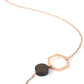 Kerbholz Geometrics Collection Twin Necklace – Damen Halskette mit Naturholz Anhänger in Roségold