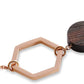 Kerbholz Geometrics Collection Twin Necklace – Damen Halskette mit Naturholz Anhänger in Roségold