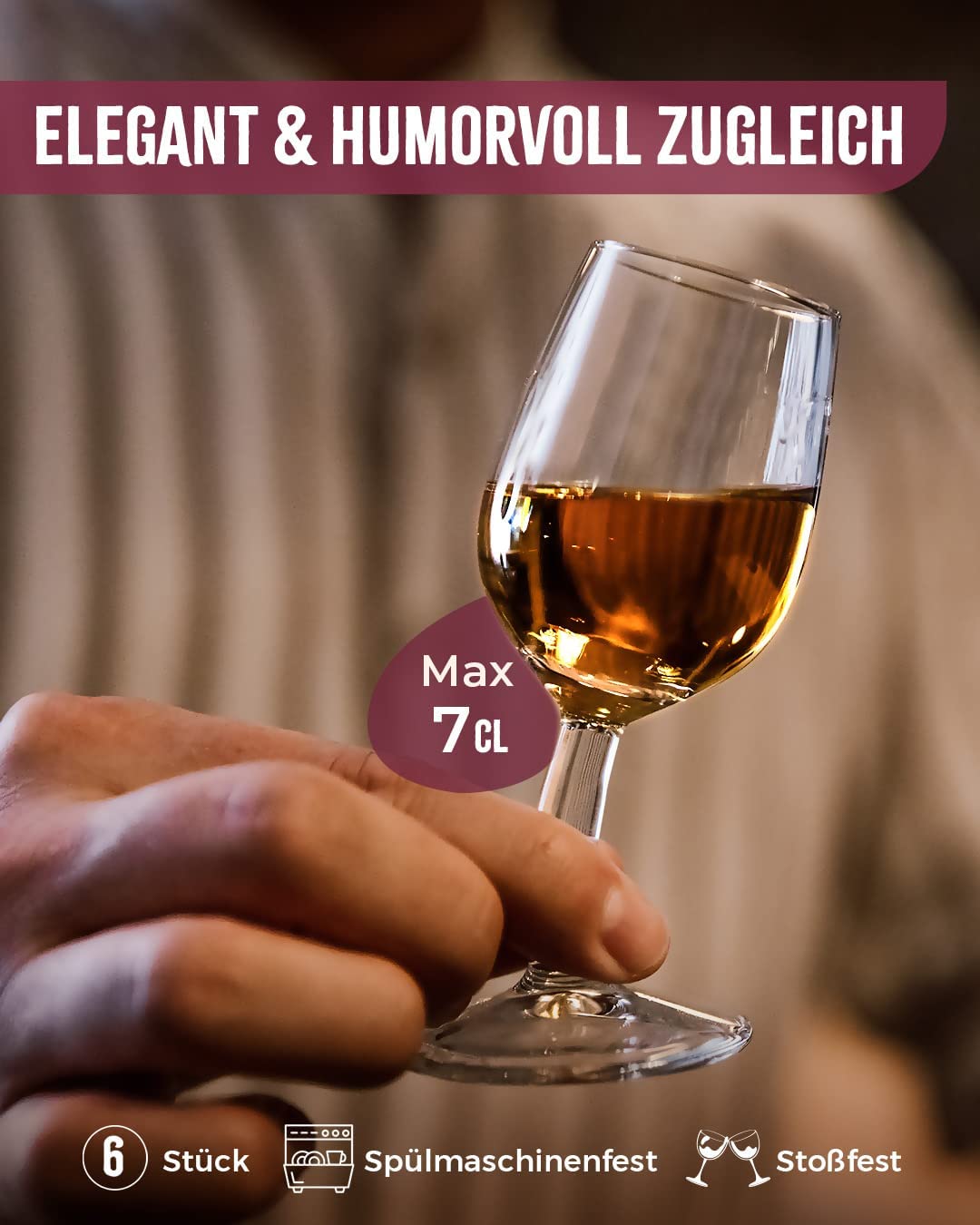 Kornrad Krumm - Schräges Schnapsglas-Set (6 Stück)