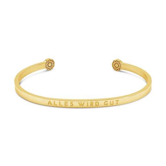 Simple Pledge "Alles Wird gut" Armreif - Gold - Blind