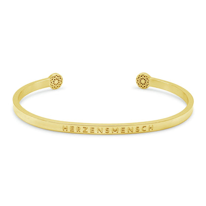 Simple Pledge "Herzensmensch" Armreif -Gold - Blind