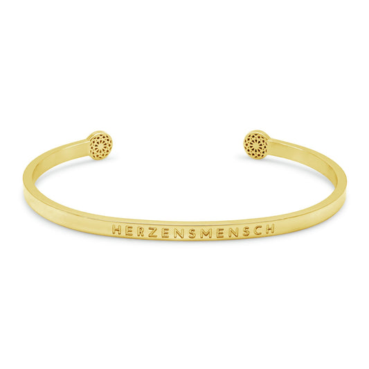 Simple Pledge "Herzensmensch" Armreif -Gold - Blind