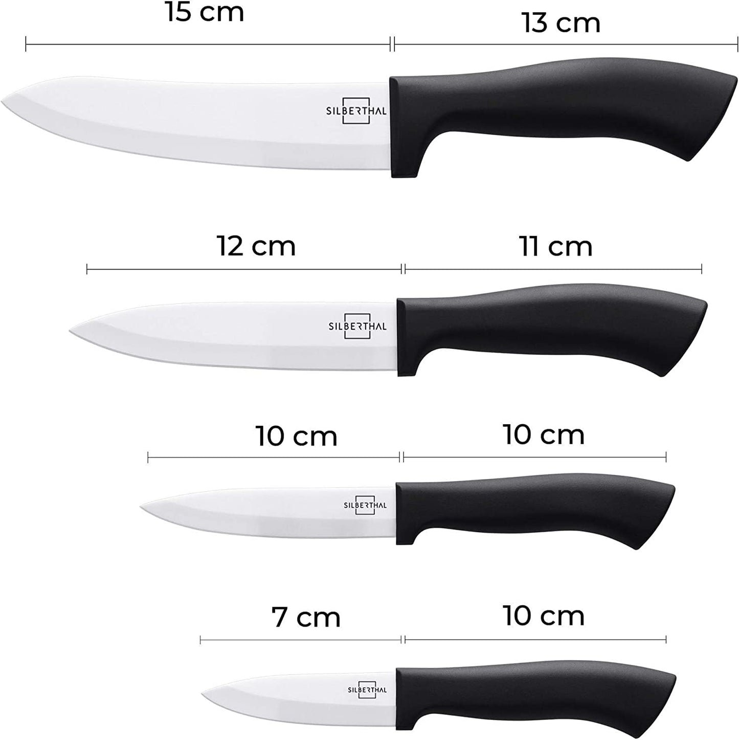 Silberthal Keramikmesser Set Weiß - 4-teilig