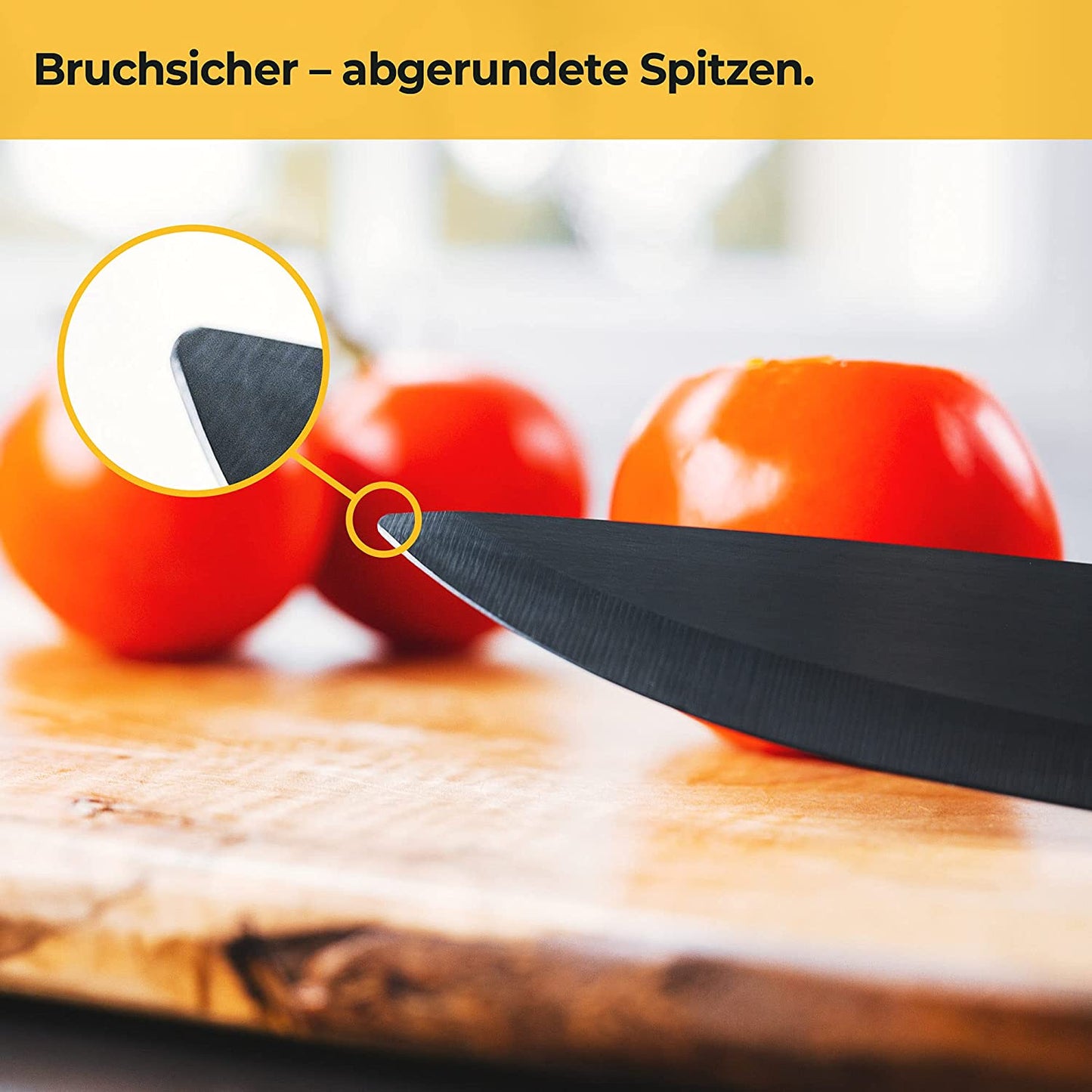 Silberthal 3-teiliges Keramikmesser Set mit Klingenschutz