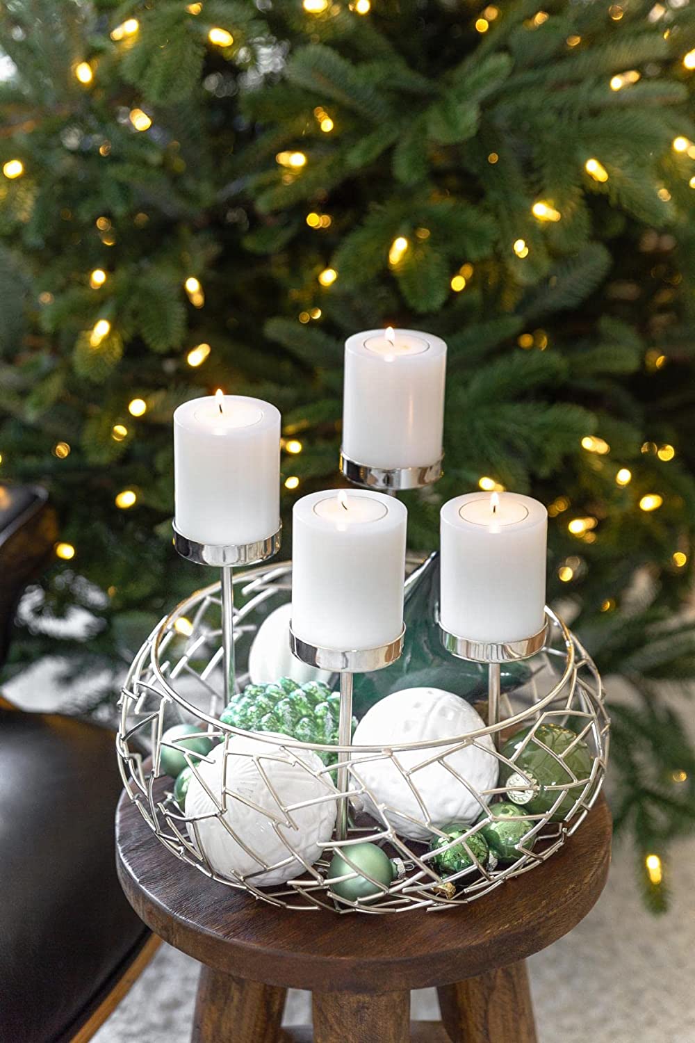 Edzard Adventskranz Milano Up, Edelstahl glänzend vernickelt