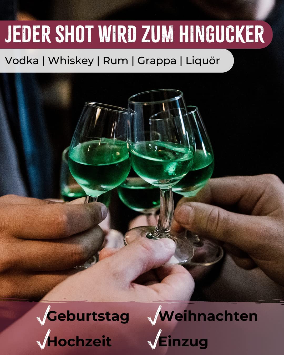 Kornrad Krumm - Schräges Schnapsglas-Set (6 Stück)